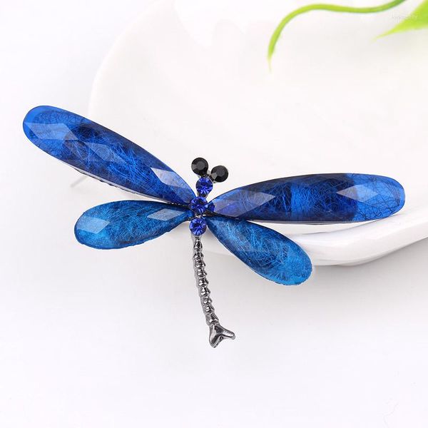 Spille TODOX Marca Elegante strass di cristallo Perni a forma di libellula in acrilico Adorabili bottoni a forma di insetto Splendidi regali per uomo donna