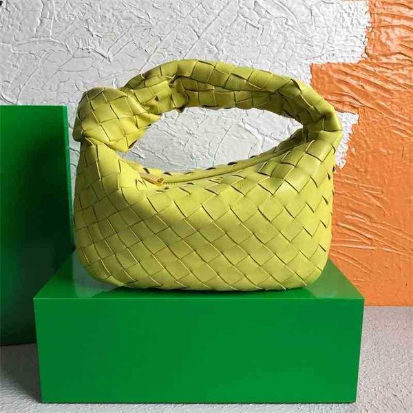 Tasarımcı Çantalar Çanta Jodie Dokuma Kadın Çanta Kare Alt Napa Koyun Dizyalı Yuvarlak Koltuk Altyapı Hobo