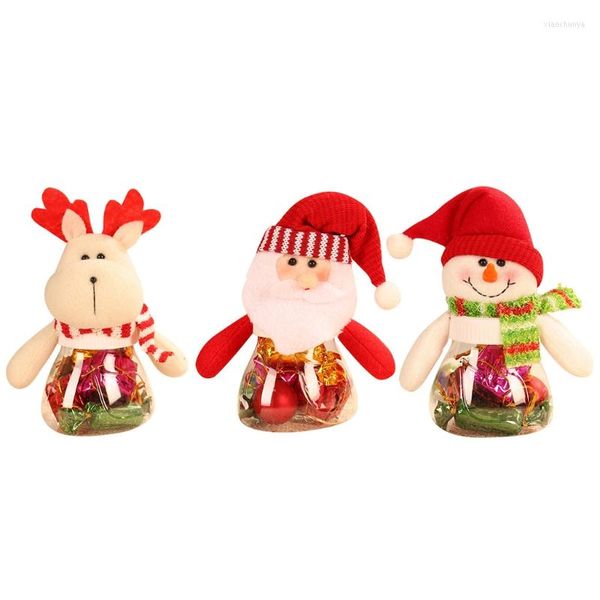 Decorazioni natalizie Barattolo di caramelle Babbo Natale Pupazzo di neve Alce Scatola per bottiglie per feste di Natale Biscotto per bambini Scatole regalo carine