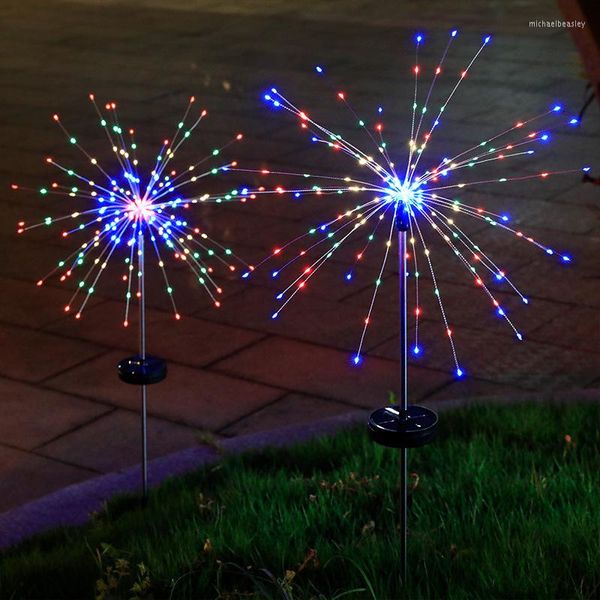 Stringhe Decorazioni natalizie per giardino 90/120/150 LED 8 modalità Luce solare per fuochi d'artificio Luci esterne Anno Decorazione Noel 2022