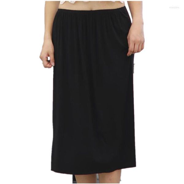 Mulheres do sono feminino Half Slips Women Papticoat Underskirt para vestido Segurança modal da cintura elástica solta sob a saia Underdress Slip