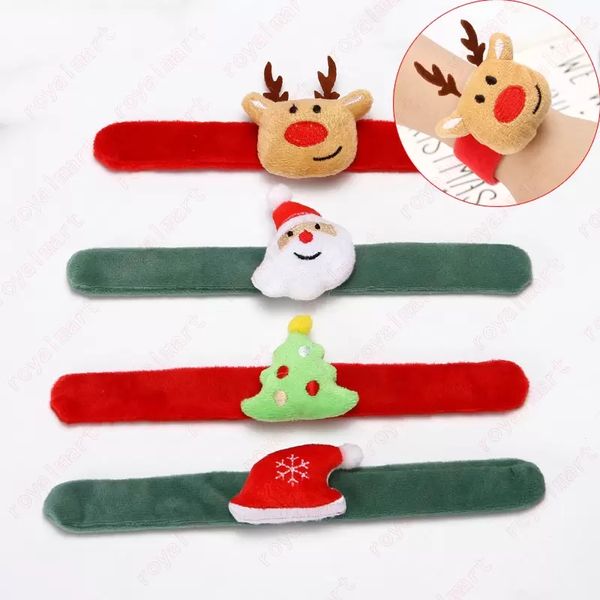 Pulseira de Natal infantil Banda de desenhos animados de natal para crianças Decoração de Natal Papai Noel Elk 3x24 cm Bracelete de Christmass