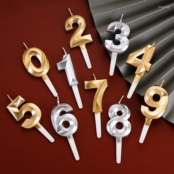 Forniture festive 1 pz Candele numerate Torta di compleanno Topper Decorazione per feste Candela nuziale Favore Strumenti di decorazione