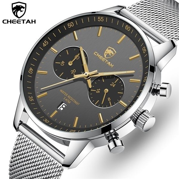 Orologi da polso CHEETAH Orologi da uomo Orologio da uomo al quarzo impermeabile in acciaio inossidabile Top Brand Cronografo Orologio da uomo sportivo Relogio Masculino 220912