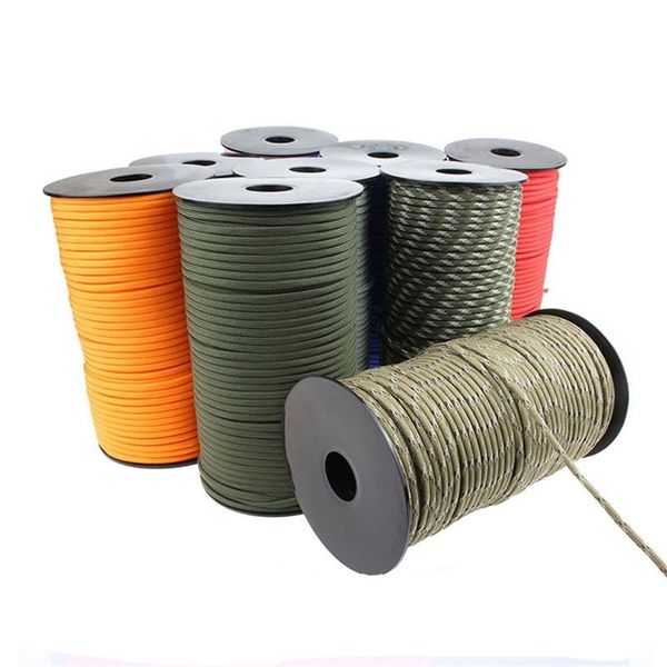 Kletterseile Militär 550 Paracord Seil 100M 50M 7 Stränge 4mm Fallschirmschnur Camping Zubehör Outdoor Survival Gear DIY Armband Zelt Linie 220912