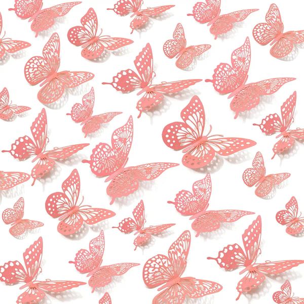 Sonstige festliche Partyversorgungen Schmetterling Wandaufkleber Dekorationen 3D Schmetterlinge Abziehbilder für Mädchen Zimmer Schlafzimmer Kindergarten SportS2010 Amwy3