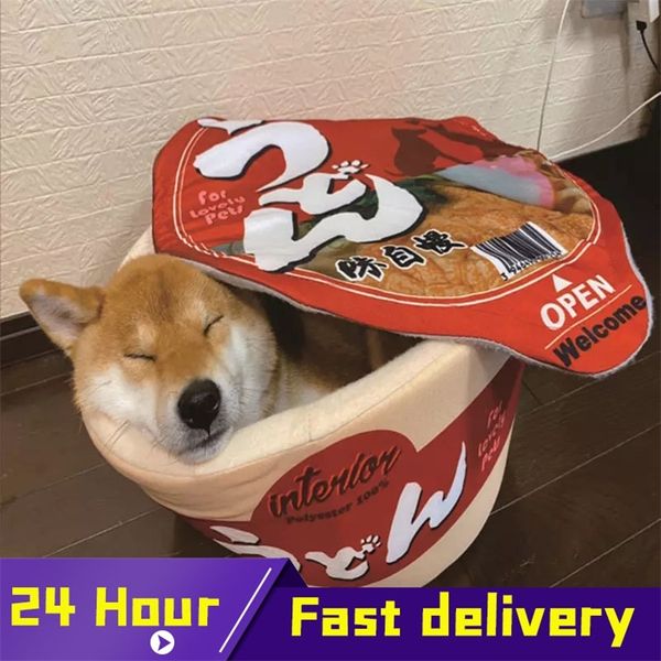penne per canili Cute Instant Noodle Pet dog cat House bed Kennel Super Large Warm Dog Cat Nest Beds Cushion Udon Cup Noodle Pet Bed Cozy Cushion 220912