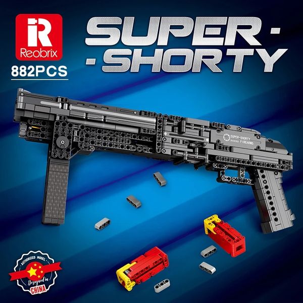 O Super Shorty Guns Building Blocks Series Militar Model Weapon Model Boys Kids Gun Childrening Game Education Toys Christmas Gifts