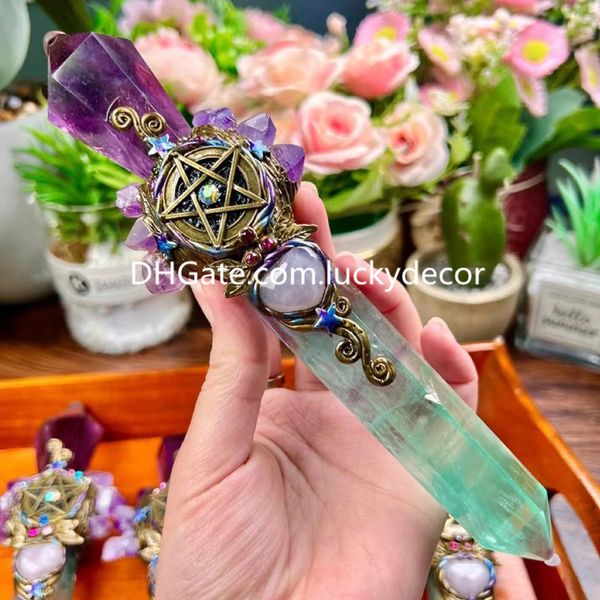 Fluorite Amethyst Point Scepter Magic Crystal Gifts