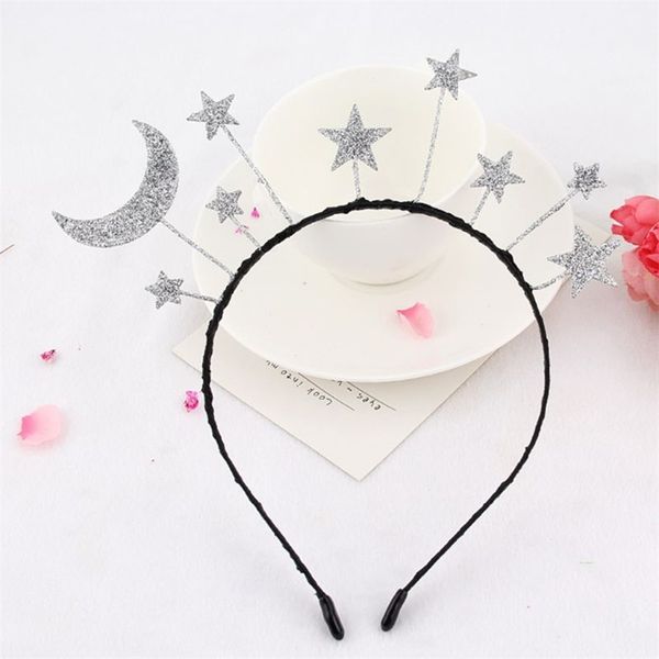 Acess￳rios para o cabelo Princesa Girl Halloween Party Crown Band Band Glitter Power Moon Star Charms Metal Alloy Hoop Birthday Tiara Captena Presente 220909