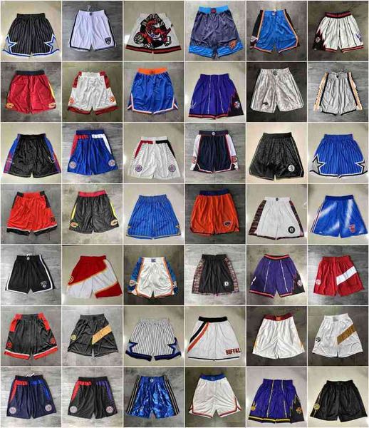 2021 brechas de basquete de equipe Men retro ano da calça esportiva de ratos com zíper de bolso calçada