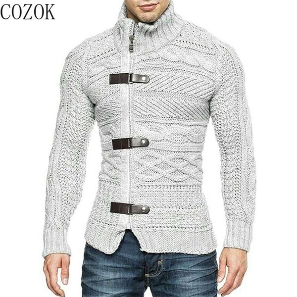 Erkek Sweaters Sonbahar ve Kış Yavurucu Kazak Çeki Deri Yüzük Uzun Knitli Örme HARDIGAN CACTET Büyük boyutlu Mens Giyim 220912
