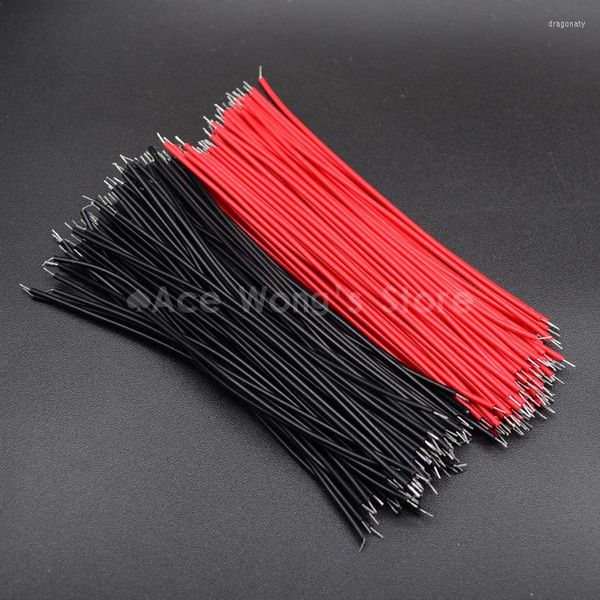 Acessórios de iluminação 100pcs fios de cabo de jumper de placa de pão estanhada 24AWG / 26AWG 10cm Black Red Wire