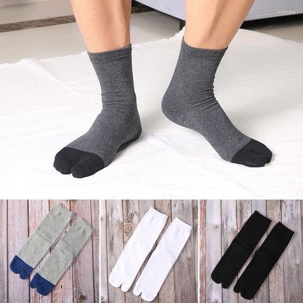 Herrensocken für Herren, zweizehig, geteilter Zehenbereich, mittelgroß, Baumwolle, atmungsaktiv, für den Winter, warm, Kimono, Flip-Flop, vier Jahreszeiten