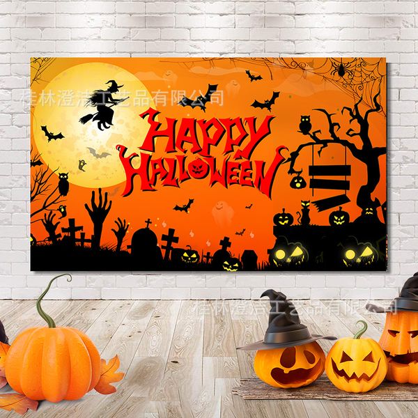 Banner di decorazione di Halloween Sfondo di layout di atmosfera festosa Commercio all'ingrosso 180x110 cm