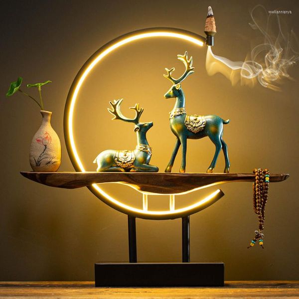 Duftlampen Moderne Frieden Weihrauchbrenner Holz mit Licht Luxus Rückflusshalter Lufterfrischer Dekoration Zen Porta Incienso Home Decor