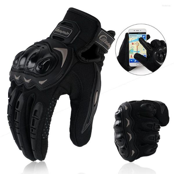 Boinas de moto moto moto pvc tela de toque respirável moto motocicleta corrida de bicicleta luvas de proteção de proteção verão verão