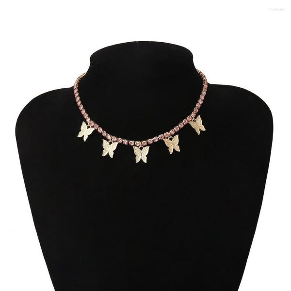 Choker 2022 Frauen Boho Stil Temperament Niedliche Schmetterling Halskette Individuelle Geometrische Mode Weibliche Gold Silber Farbe Schlüsselbein Kette