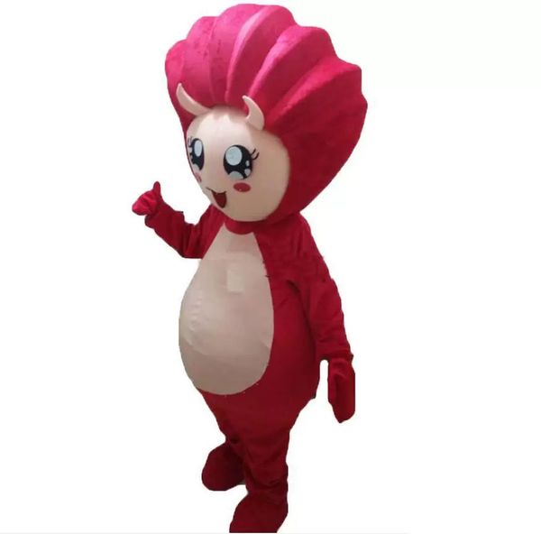 2022 Novo mascote de casca vermelha de moda Trajes Fancy Dress Photo Real