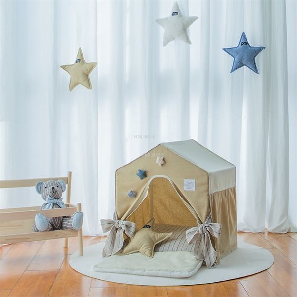 Canetas Kennels Creative Pet Indoor Dog Houses Tent semi-encerrado Cachorro Kennel Cat tenda de gato casa pequena cachorro Four Seasons Remov￡vel e lav￡vel canil 220912