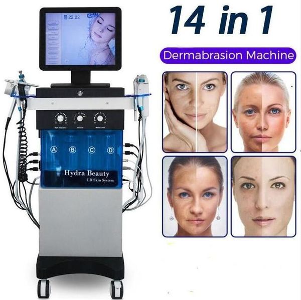 Máquina facial hydra dermoabrasão peelig skin limpeza tratamento face ultrassom rf microdermoabrasão de oxigênio pun acne rugas de acne