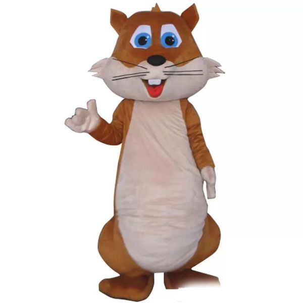 Costume della mascotte dello scoiattolo grasso di Halloween Cartone animato di alta qualità Scoiattolo della coda grande Animale Tema anime Personaggio della festa di carnevale di Natale Costu