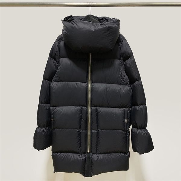 Masculino Down Down Parkas Winter Black Down Coat Color Solid Zipper casual juvenil unissex Down Jacket 220909