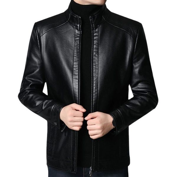 Menina de couro Faux Men Jacket Men Jacket Spring Spring Outono Jaquetas de couro macias para roupas de mangas compridas Casas de moda de moda colar