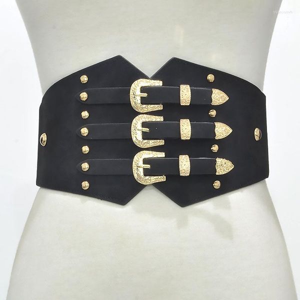 Cintos elásticos vintage Cummerbunds largura para mulheres vestidos qy0247 Punk Belt Faux Leather Corset Brand