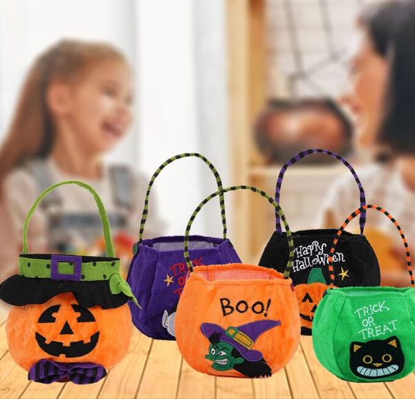 Decorações de Halloween Hapéu redondo bolsa de bolsa de doces de doces infantil Preço de fábrica de bolsas de abóbora