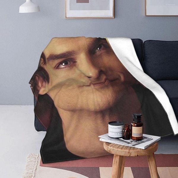 Cobertores de lã Damon salvatoreth Vampire Diaries Throw Blanket Warm Flannel Horror Fantasy para Bedding Dispaded Car Quilt