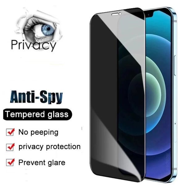 Privacy Tempered Glass Anti-Spy Screen Protector Full Cover Flim für iPhone 15 14 13 12 Mini 11 Pro Max X XS XR 7 8 6 plus DHL