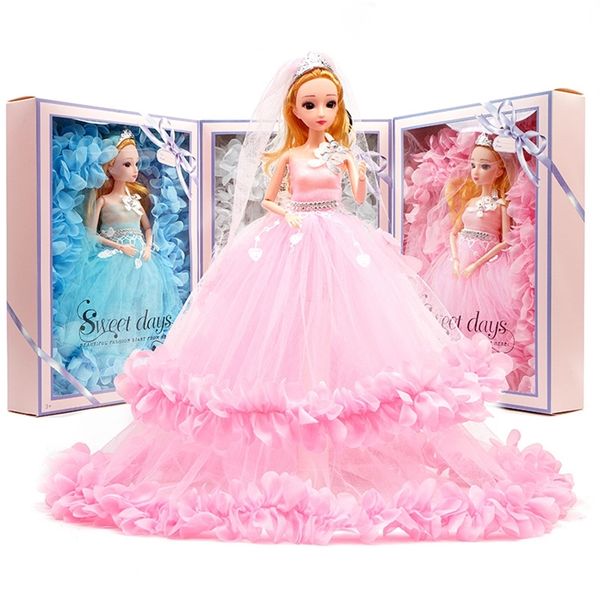 Dolls Girl Toys Simulation Simulation BJD Dress Up Presentes de Natal Cartoons fofos Princesa de casamento 220912