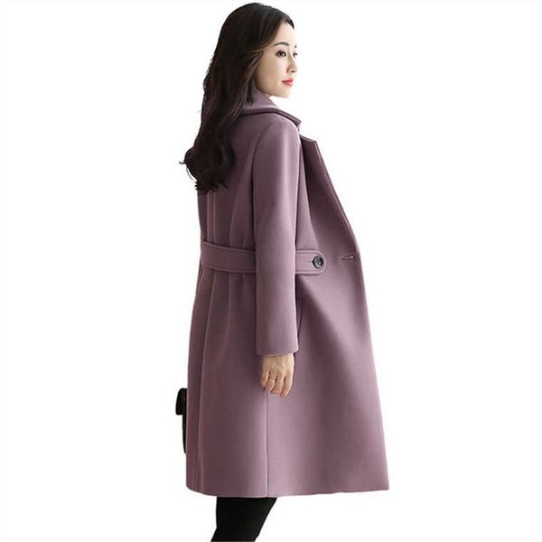 Mulheres misturas de lã inverno outono casaco mulheres elegantes mistura casaco grosso solto cashmere casaco de lã plus size mulher casacos de inverno e jaquetas 220912