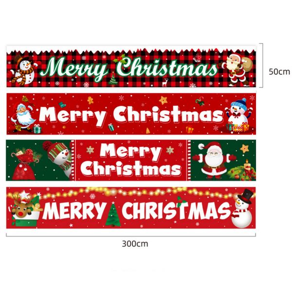 Banner di Natale Bandiera Sfondo Panno 300 cm x 50 cm Atmosfera esterna Decorazione natalizia