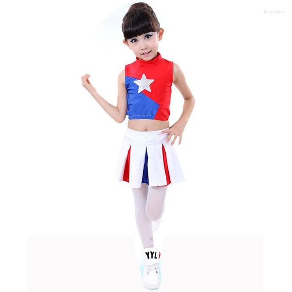 Set di abbigliamento Bambini Cheerleader Uniformi della squadra scolastica per ragazze Laurea per bambini Costumi per spettacoli per bambini Set Vestito per ragazze Vestito per ragazzo