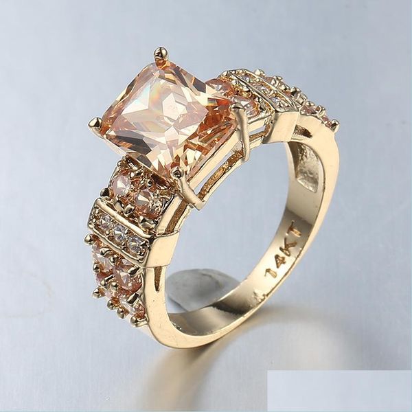 Кольцо солятерии 12 шт. Европейская модная ювелирная площадь Morganite Topaz Gems 925 Sier Ring