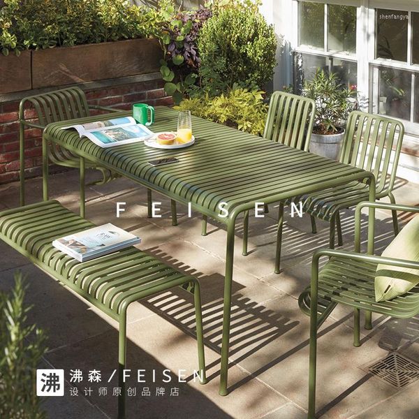 Camp Furniture moderne einfache Restaurant Esszimmerst￼hle Outdoor Terrasse Innenhof im R￼ckenlehne Stuhl Schmiedeeisen Caf￩ Caf￩ Apartment Casual t