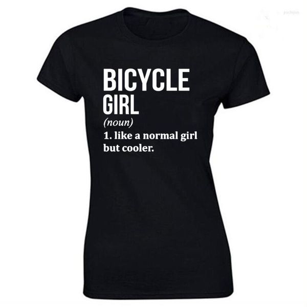 T-shirts pour femmes été vélo fille col rond à manches courtes T-Shirt femmes femme drôle vélo vélo cycliste cyclisme haut en coton T-shirt