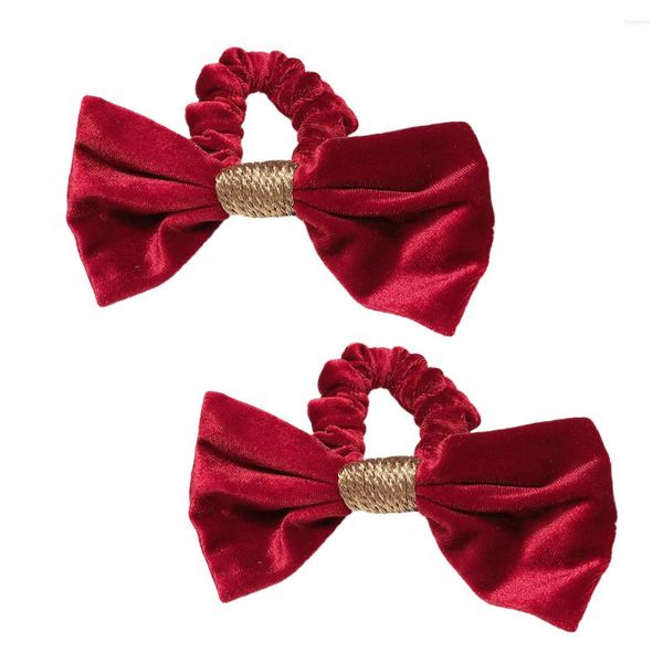 Bandanas 2pcs Retro Fashion Elegant Chic Bow-Knot Hair Cring Tie Band Assossy Assoy