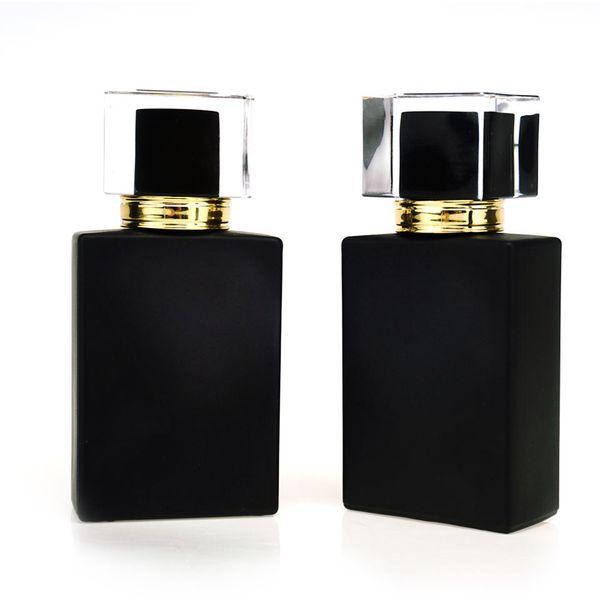 Garrafa de perfume retangular de vidro garrafas de spray quadrado de luxo para ￳leo de fragr￢ncia 50ml