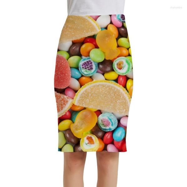 Gonne KYKU Candy Women Food Prendisole Gonna colorata 3d Uva Sexy Ladies Womens Summer Anime Fashion
