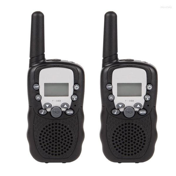 Walkie Talkie 2 Stück T388 Kinder 100–500 m Kommunikationsentfernung Hintergrundbeleuchtung LCD-Bildschirm Mini 2Ch UHF