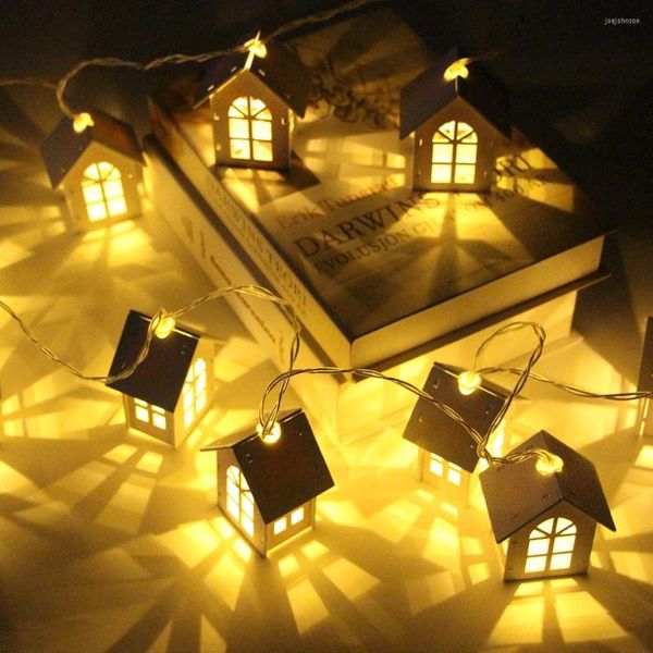 Strings 10/20 LED Christmas Tree House Fairy Light String Festa de casamento Garland Ano Decoração para casa