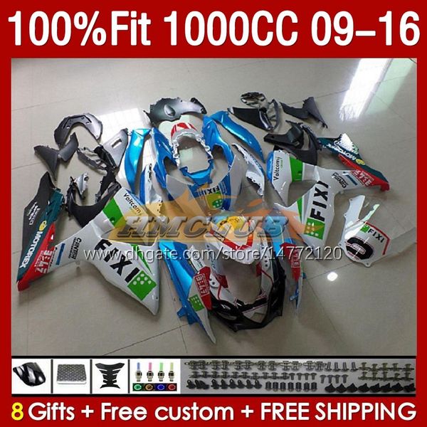 Fantas de injeção para Suzuki GSXR-1000 K9 GSXR 1000 CC 151NO.18 GSXR1000 09 10 11 12 13 14 15 16 1000cc 2009 2012 2012 2012 2013 2014 2015 2015 2016 OEM Fairing Factory White