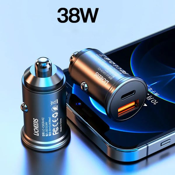 Carregador de carro Dual USB Car Carregamento Fast Charging Multifunction Cigarette Converter Plug Power Adapter