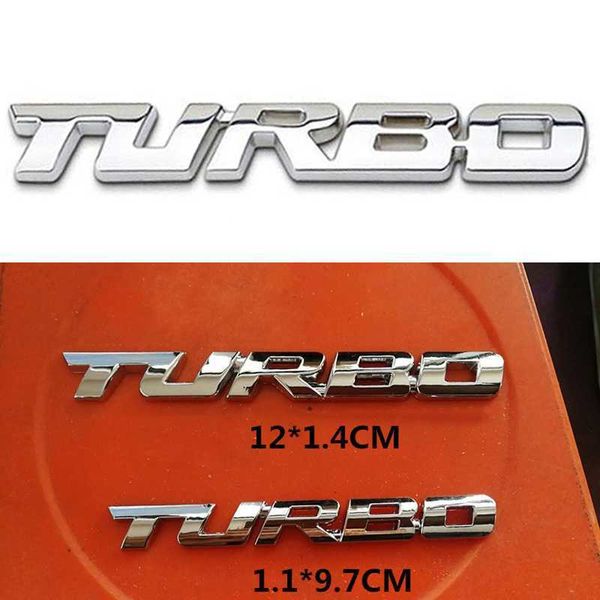Adesivo corpo in metallo TURBO 3D con lettere e numeri in lega di zinco Cover posteriore Decorazione badge per auto Accessori per auto