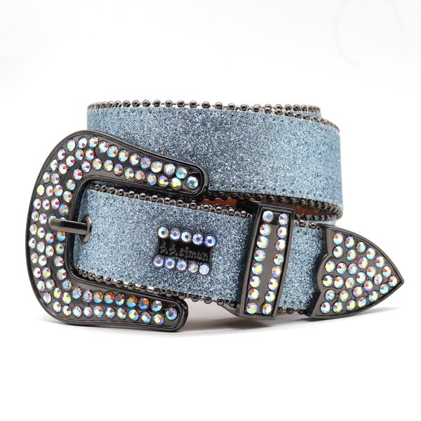Cintura di strass di moda casual di lusso Western Cowboy Metal PU Leather Bling Ladies Belts Decorative Punk Jewelry