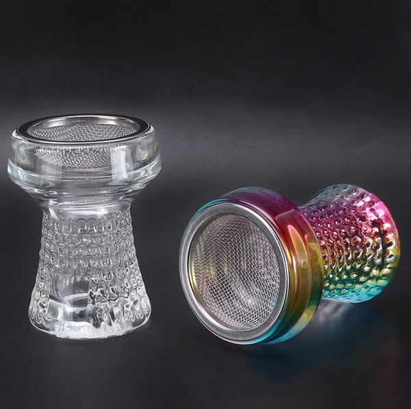 Verre à fumer tête de tabac cristal Phunnel forme SHISHA tamis avec accessoires de narguilé en maille de fer