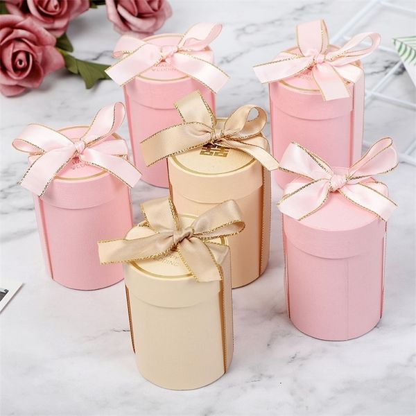 Confezione regalo Cilindro Bomboniere Cioccolatini Bomboniere e scatole regalo per decorazioni nuziali Baby Shower Sacchetti regalo Articoli per feste 220913